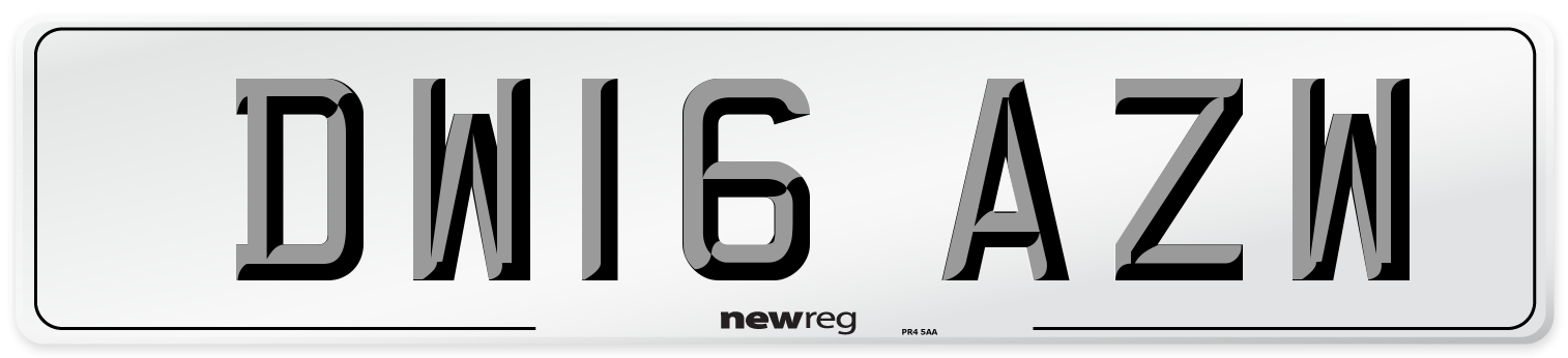 DW16 AZW Number Plate from New Reg
